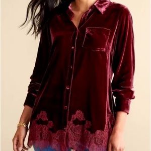 Soft Surrounding velvet, wide, leg pants set L new